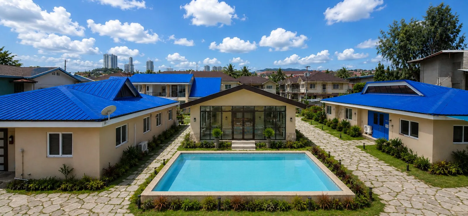 TSA hotel-style dormitory and pool
