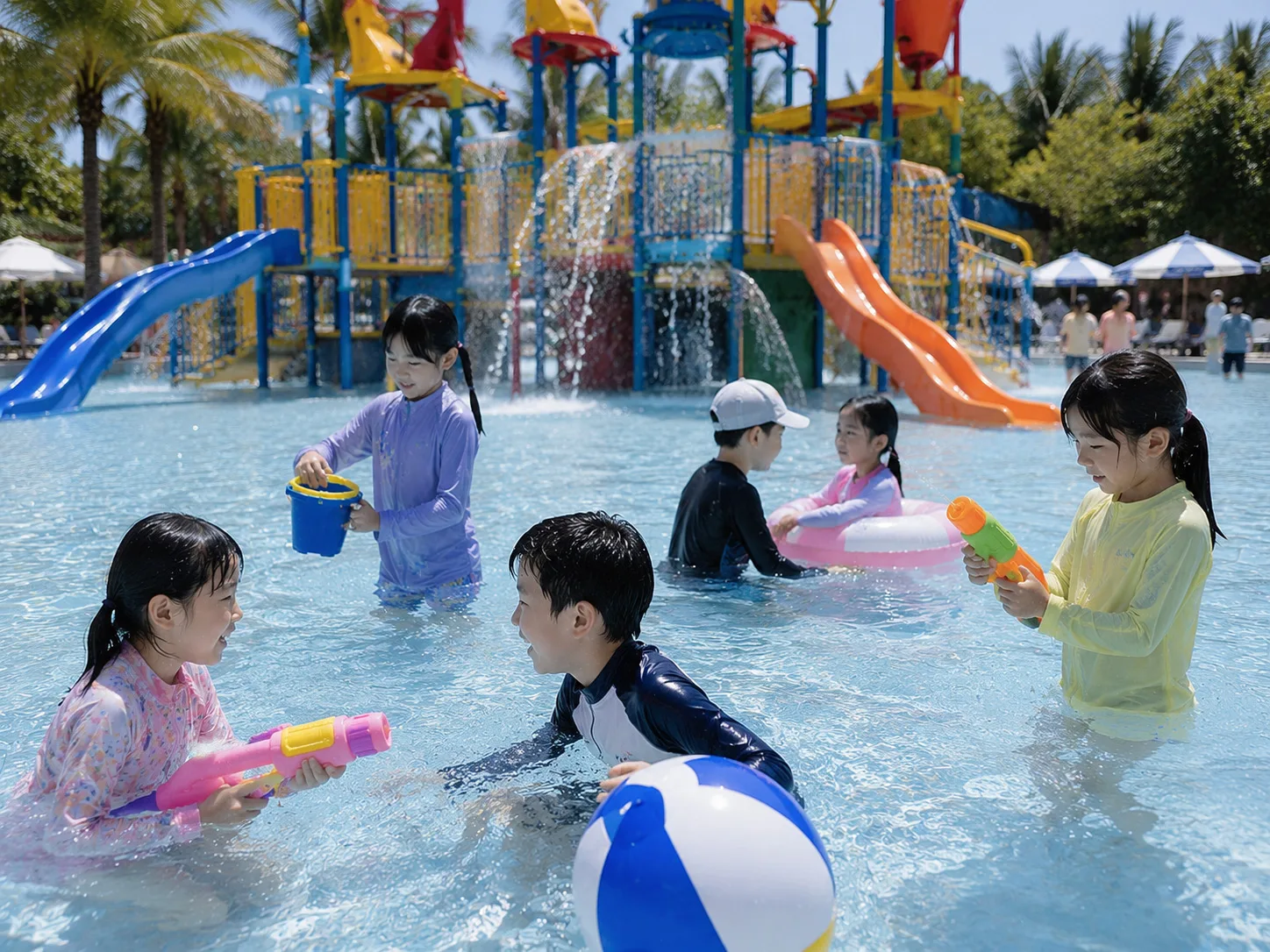 Students enjoying a Cebu water park